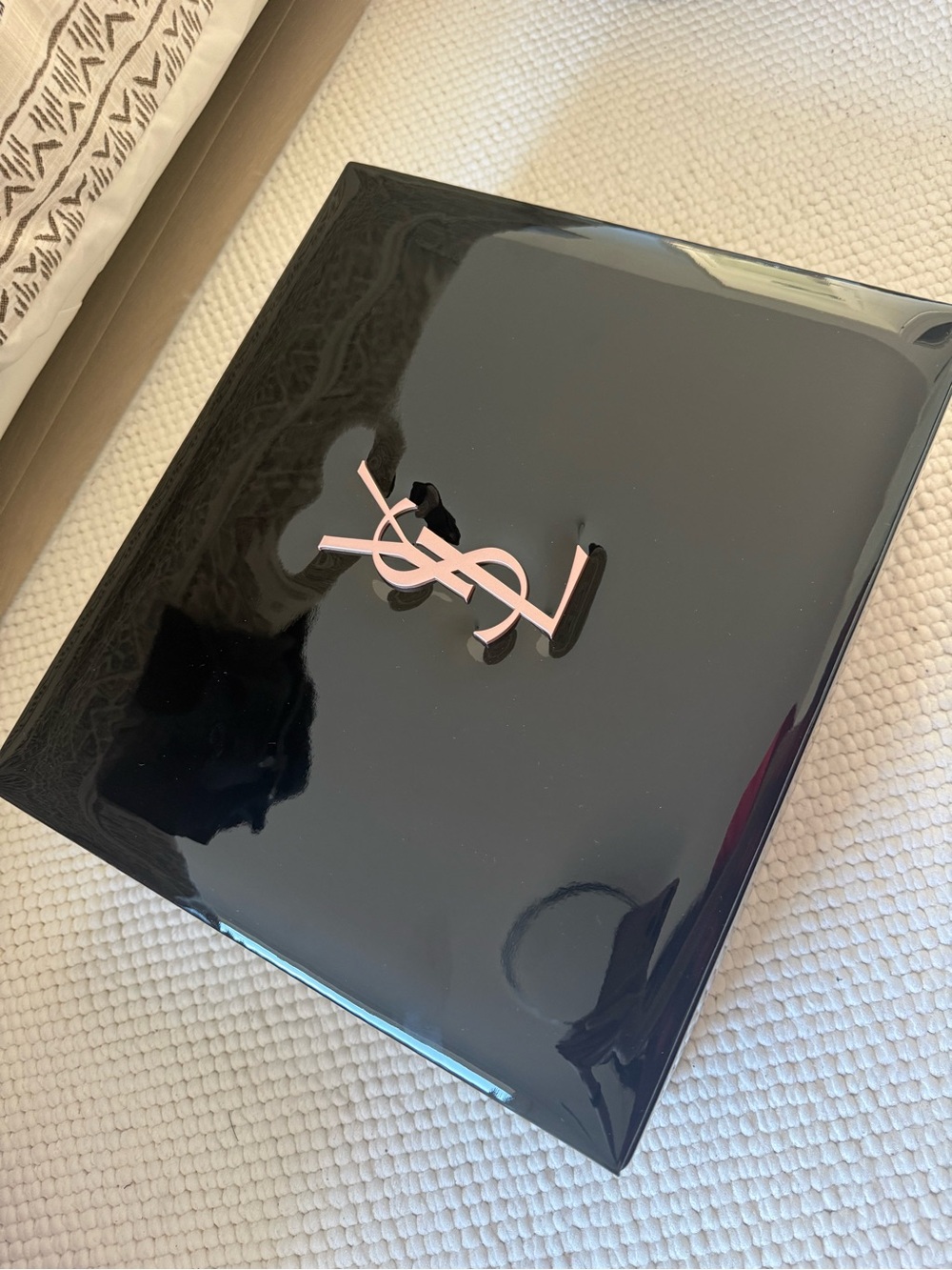 Yves Saint Laurent Black Jewelry Box with Black Opium Pink Glaze Parfum